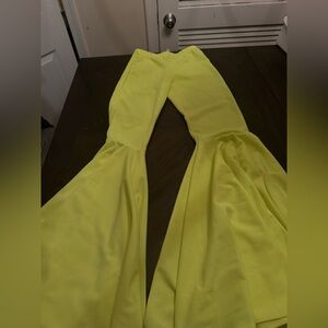 Lime green flare pants